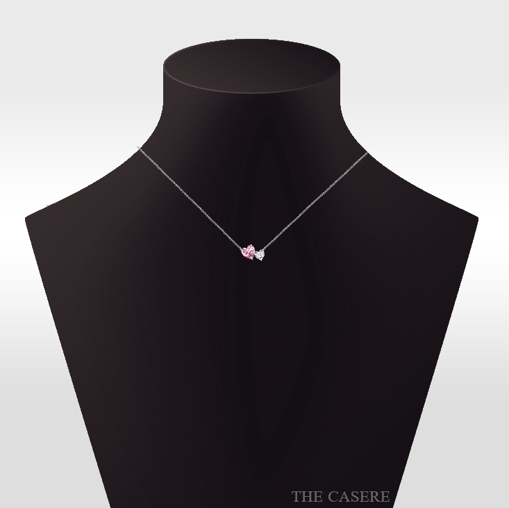 Luxury Pink Heart Silver Pendant Necklace | Silver Jewelry | Party & Wedding Engagement Necklace For Women