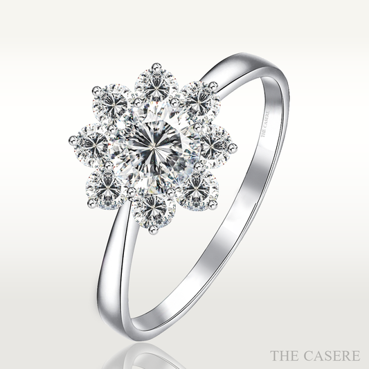 [MOISSANITE DIAMOND] TWINKLE SNOW FLOWER RING