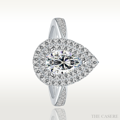 [MOISSANITE DIAMOND] LUXURIOUS TWINKLE PRINCESS RING