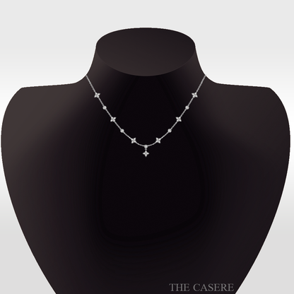 Flower Four Leaf Clover Link Chain Necklace | Silver Jewelry | Party & Wedding Engagement Necklace For Women